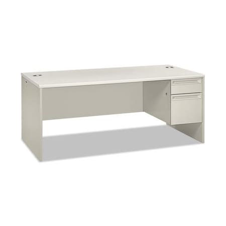 Hon HON, 38000 SERIES SINGLE PEDESTAL DESK, RIGHT, 72W X 36D X 30H, SILVER MESH/LIGHT GRAY 38293RB9Q